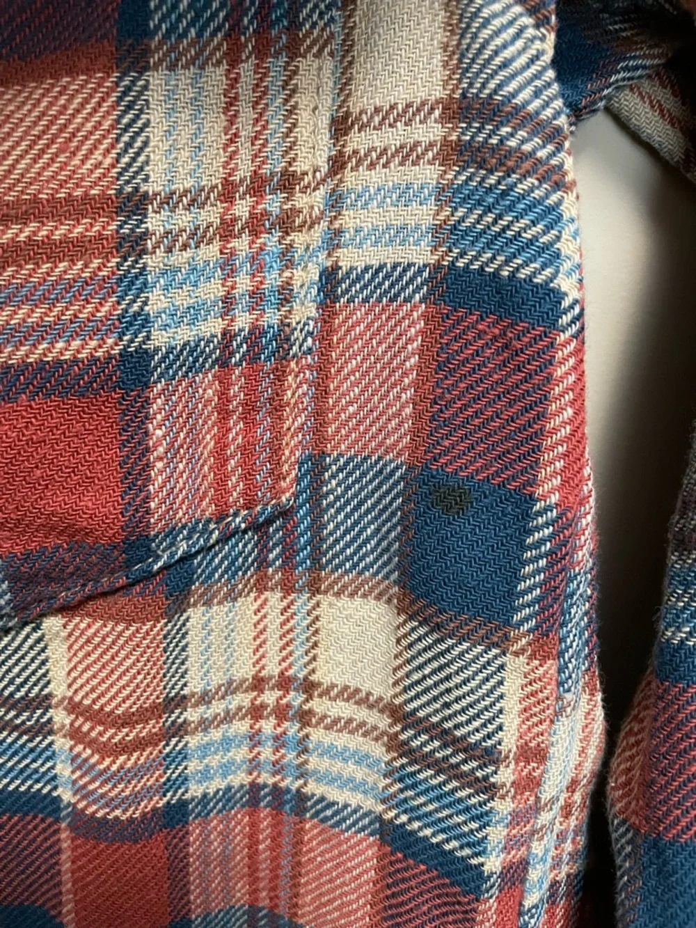MOTHER Denim Blue & Orange Plaid Button Down Blouse Shirt Women’s XS - Picture 12 of 13